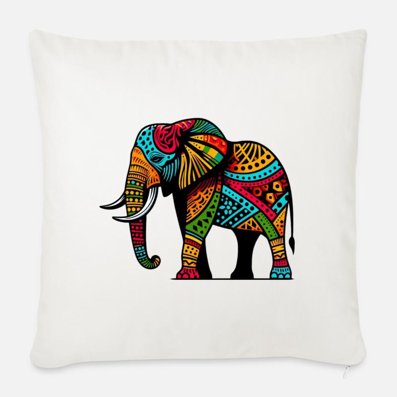 Elefant - Sofakissenbezug 45 x 45 cm - Naturweiß 