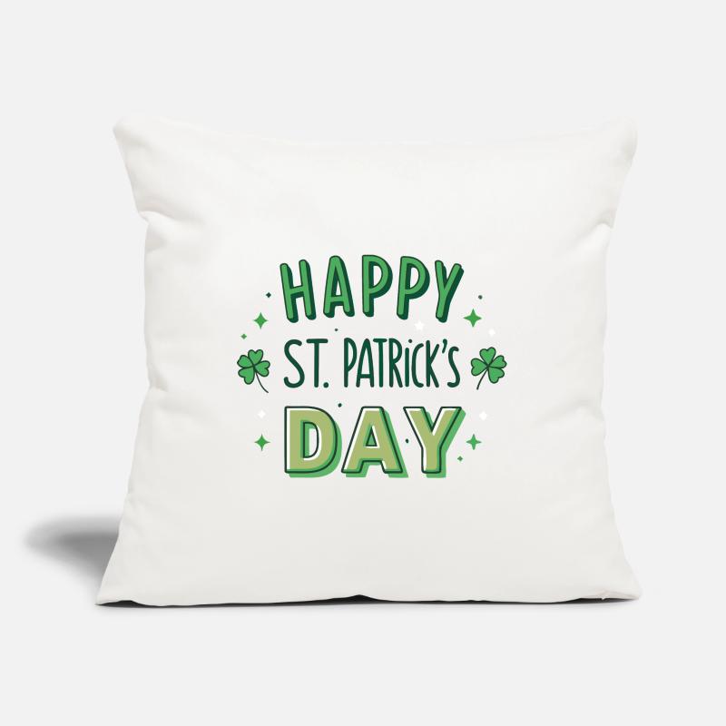 Joyeuse Saint-Patrick Graphisme Vert Housse de coussin décorative 45 x 45 cm