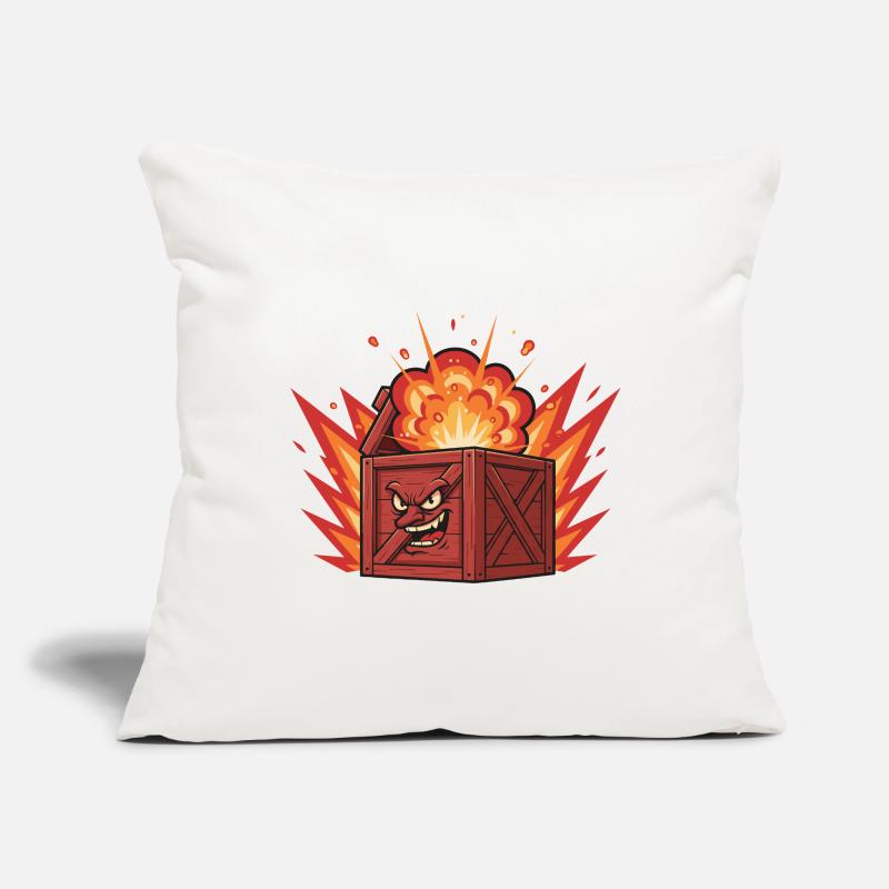 Exploding wooden box with a grim face Sofa pillowcase 17,3'' x 17,3'' (45 x 45 cm)