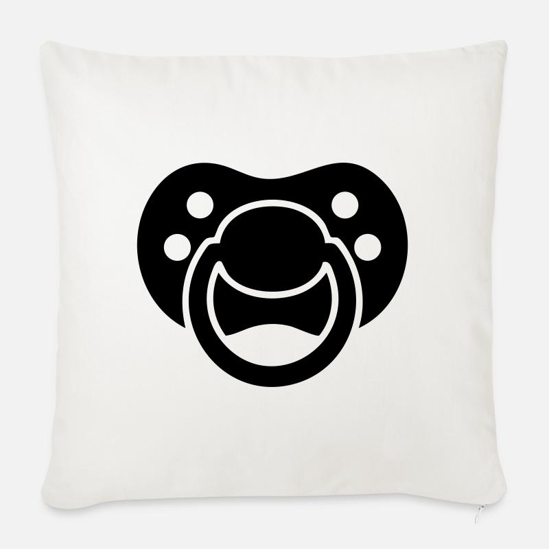 Schnuller Silhouette – Baby Design - Sofakissenbezug 45 x 45 cm - Naturweiß