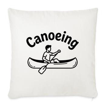 Navigation en canoë - Housse de coussin décorative 45 x 45 cm - blanc nature - Devant