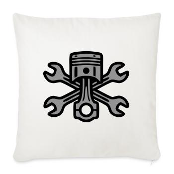 Piston Screw Wrench Logo - Sofa pillowcase 17,3'' x 17,3'' (45 x 45 cm) - natural white - Front
