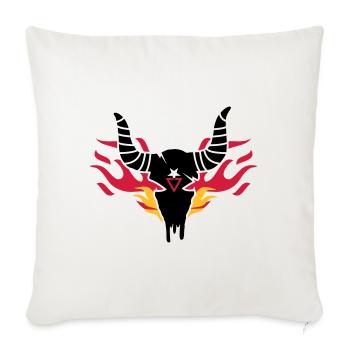 Bull crâne avec des flammes - Housse de coussin décorative 45 x 45 cm - blanc nature - Devant
