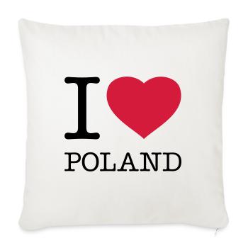 I LOVE POLAND Polen Polska - Sofa pillowcase 17,3'' x 17,3'' (45 x 45 cm) - natural white - Front