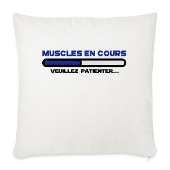 muscles en cours veuillez patienter, sport - Housse de coussin décorative 45 x 45 cm - blanc nature - Devant