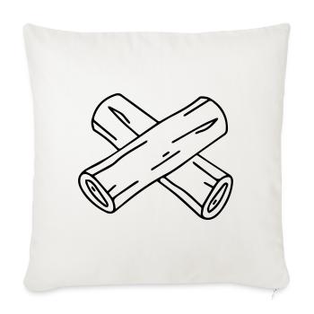 Achtung Vollpfosten - Sofakissenbezug 45 x 45 cm - Naturweiß  - Vorne