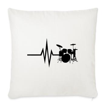 My heart beats for drums - Sofa pillowcase 17,3'' x 17,3'' (45 x 45 cm) - natural white - Front