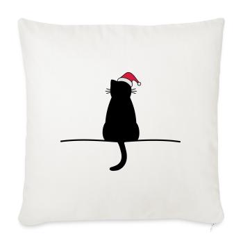 dreamy christmas cat cat christmas - Sofa pillowcase 17,3'' x 17,3'' (45 x 45 cm) - natural white - Front