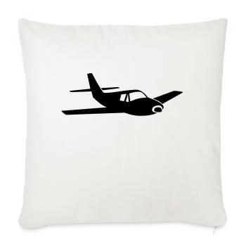 Avion avion avion - Housse de coussin décorative 45 x 45 cm - blanc nature - Devant