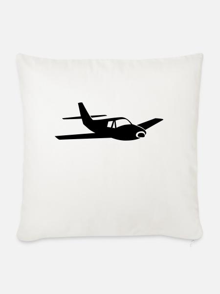 Avion avion avion - Housse de coussin décorative 45 x 45 cm - blanc nature