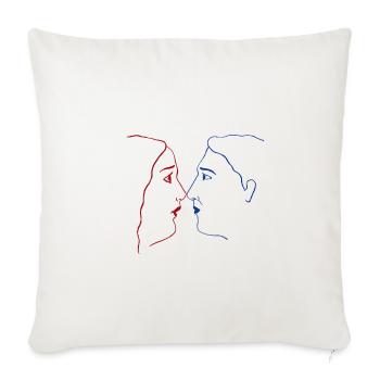 Couples - Housse de coussin décorative 45 x 45 cm - blanc nature - Devant