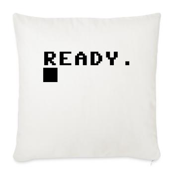C64 Ready Nerd Computer Retro Gift Idea - Sofa pillowcase 17,3'' x 17,3'' (45 x 45 cm) - natural white - Front
