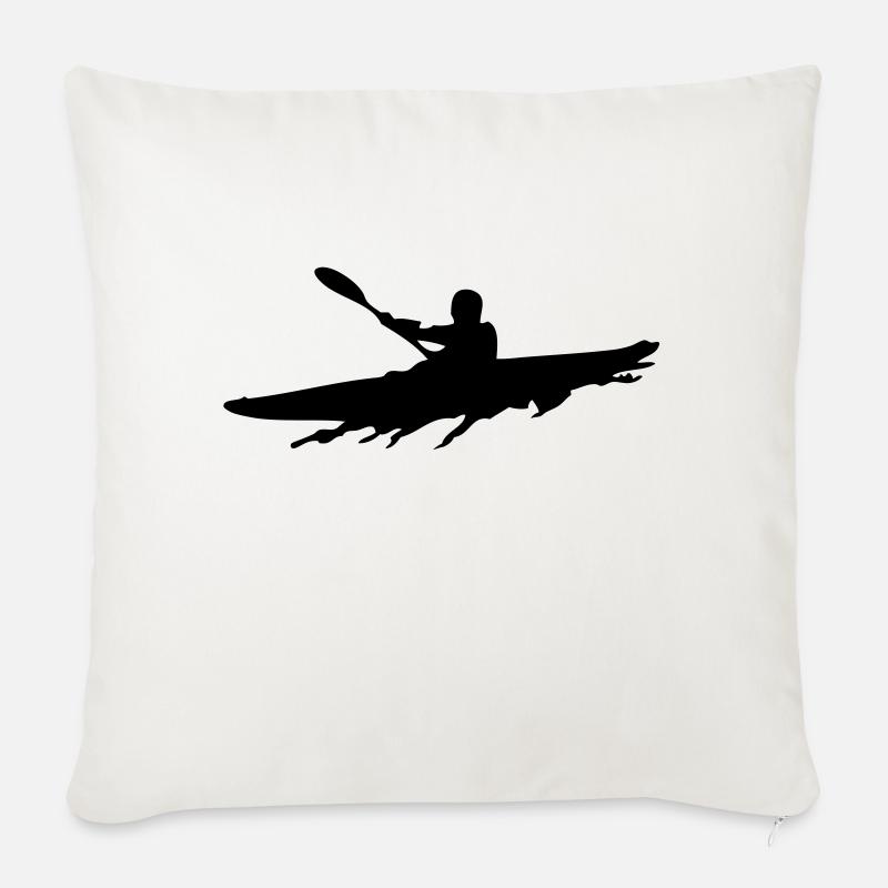 Kayak Dude - Housse de coussin décorative 45 x 45 cm - blanc nature