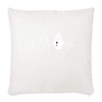 Cadeau de battement de coeur de bateau de croisière - Housse de coussin décorative 45 x 45 cm - blanc nature - Devant