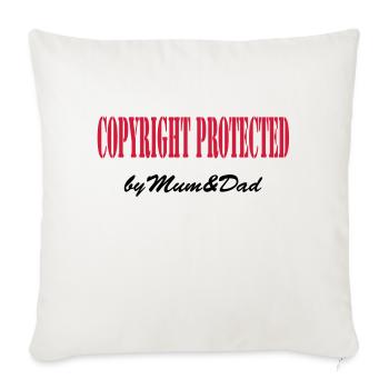 copyright protected by mum and dad - Sofa pillowcase 17,3'' x 17,3'' (45 x 45 cm) - natural white - Front