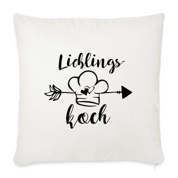 Lieblingskoch kochen Hobbykoch Spruch Geschenk - Sofakissenbezug 45 x 45 cm - Naturweiß  - Vorne
