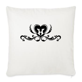 Hare rabbit bunny love romance heart Easter - Sofa pillowcase 17,3'' x 17,3'' (45 x 45 cm) - natural white - Front