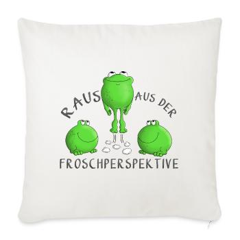 Motivation frog - Sofa pillowcase 17,3'' x 17,3'' (45 x 45 cm) - natural white - Front