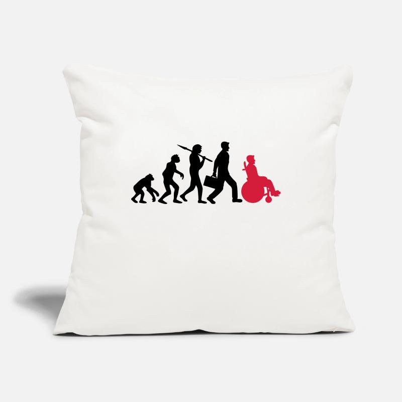 evolution rollstuhl entwicklung silhouette behinde Sofakissenbezug 45 x 45 cm