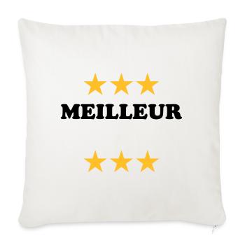 Meilleur (à personnaliser) - Housse de coussin décorative 45 x 45 cm - blanc nature - Devant