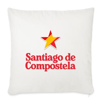 Étoiles d’Espagne - Saint-Jacques-de-Compostelle - Housse de coussin décorative 45 x 45 cm - blanc nature - Devant