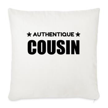 Cousin - Cousine - Famille - Bébé - Naissance - Sofa pillowcase 17,3'' x 17,3'' (45 x 45 cm) - natural white - Front