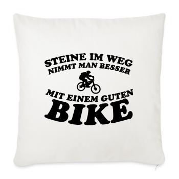 Pierre moto T-Shirts - Housse de coussin décorative 45 x 45 cm - blanc nature - Devant