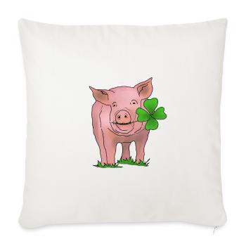 Glücksschwein - Housse de coussin décorative 45 x 45 cm - blanc nature - Devant