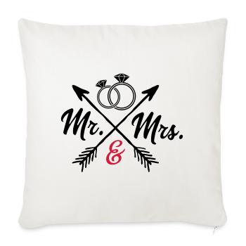 Mr. And Mrs. - Sofa pillowcase 17,3'' x 17,3'' (45 x 45 cm) - natural white - Front