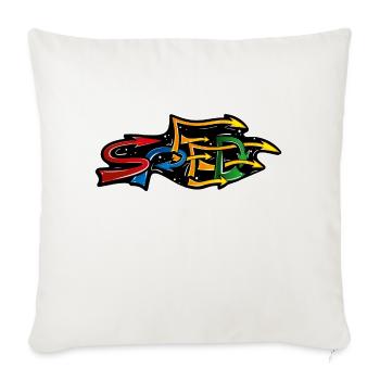 GRAFFITI-GESCHWINDIGKEIT - Sofakissenbezug 45 x 45 cm - Naturweiß  - Vorne