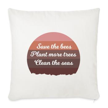 climat - Housse de coussin décorative 45 x 45 cm - blanc nature - Devant