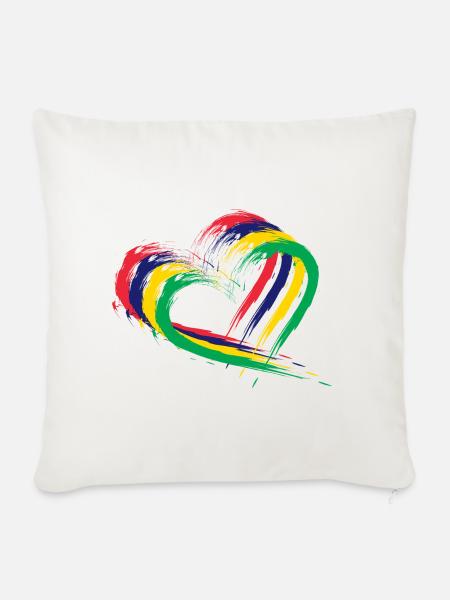 Mauritius Herz - Sofakissenbezug 45 x 45 cm - Naturweiß
