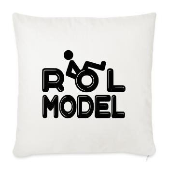 Every wheelchair user is a role model # - Sofa pillowcase 17,3'' x 17,3'' (45 x 45 cm) - natural white - Front