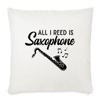 Saxophone Musicien Jazz Saxophoniste Orchestra - Housse de coussin décorative 45 x 45 cm - blanc nature - Devant