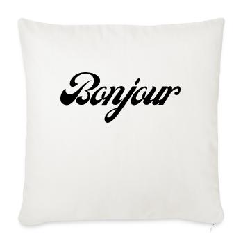 Bonjour idée cadeau - Housse de coussin décorative 45 x 45 cm - blanc nature - Devant