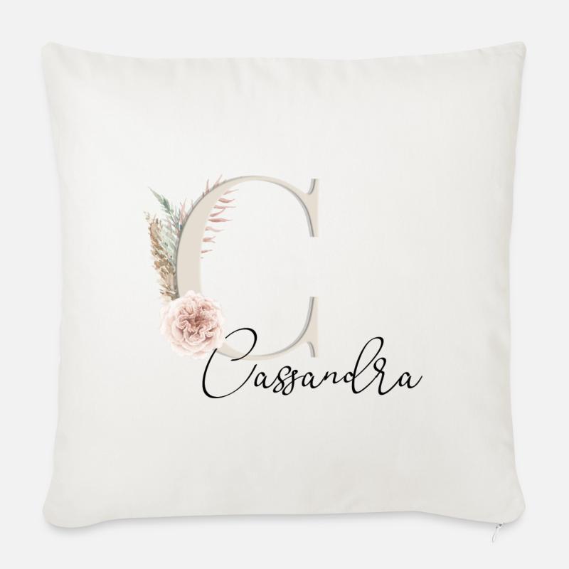 Cassandra! Name Boho - Sofakissenbezug 45 x 45 cm - Naturweiß 