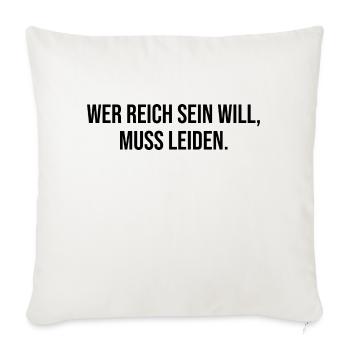 Reich Leiden - Sofakissenbezug 45 x 45 cm - Naturweiß  - Vorne