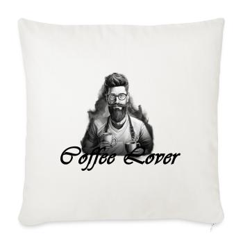Barista Coffee Lover Noir - Housse de coussin décorative 45 x 45 cm - blanc nature - Devant