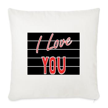 LOVE. COUPLE. JUST MARRIED. EVJF. SAINT VALENTIN. - Housse de coussin décorative 45 x 45 cm - blanc nature - Devant