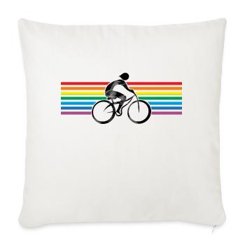 Cycliste - Housse de coussin décorative 45 x 45 cm - blanc nature - Devant