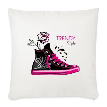 Des baskets stylées et tendance - Housse de coussin décorative 45 x 45 cm - blanc nature - Devant