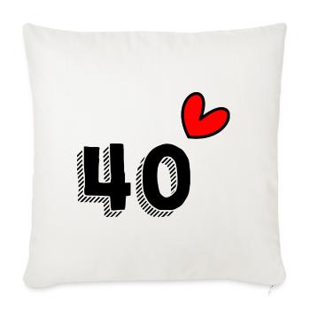 40. 40 YEARS. 40th ANNIVERSARY. 40TH ANNIVERSARY. - Sofa pillowcase 17,3'' x 17,3'' (45 x 45 cm) - natural white - Front