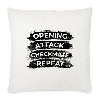 Opening Move Checkmate Repetition - Sofa pillowcase 17,3'' x 17,3'' (45 x 45 cm) - natural white - Front