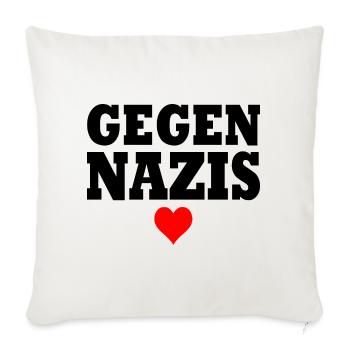 Gegen nazis - Sofakissenbezug 45 x 45 cm - Naturweiß  - Vorne