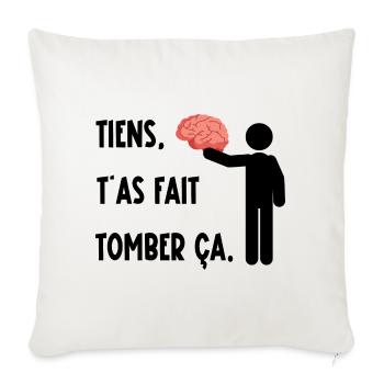 Tiens t'as fait tomber ça - Housse de coussin décorative 45 x 45 cm - blanc nature - Devant