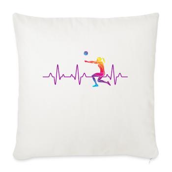 Battement de coeur volley ball - Housse de coussin décorative 45 x 45 cm - blanc nature - Devant