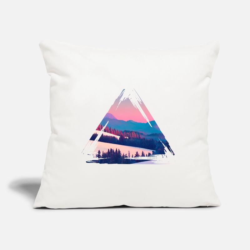 Triangle du coucher de soleil de Pastel Mountain Housse de coussin décorative 45 x 45 cm