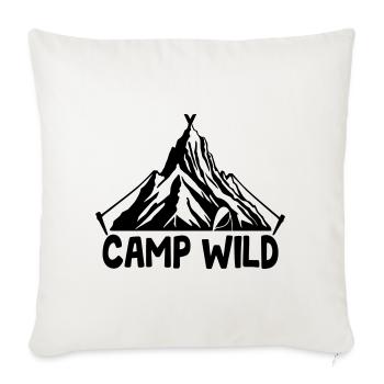 Camp Wild - Mountain Tent [Black] - Sofa pillowcase 17,3'' x 17,3'' (45 x 45 cm) - natural white - Front