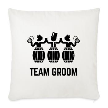 Team Groom (Enterrement de vie de garçon / Barils de bière / Noir) - Housse de coussin décorative 45 x 45 cm - blanc nature - Devant