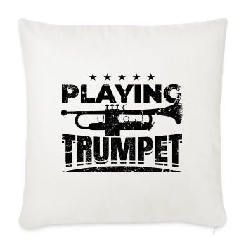 Quote Trumpet - Sofa pillowcase 17,3'' x 17,3'' (45 x 45 cm) - natural white - Front